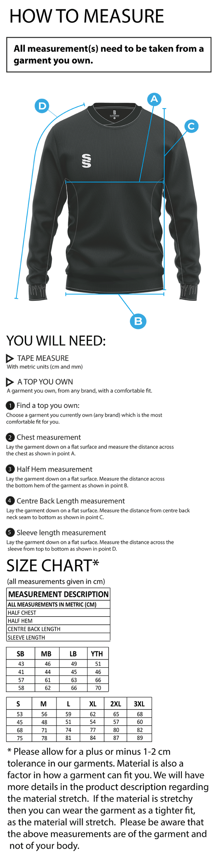 Bristol Hockey Talent Academy - Run Out Top - Unisex Fit - Size Guide