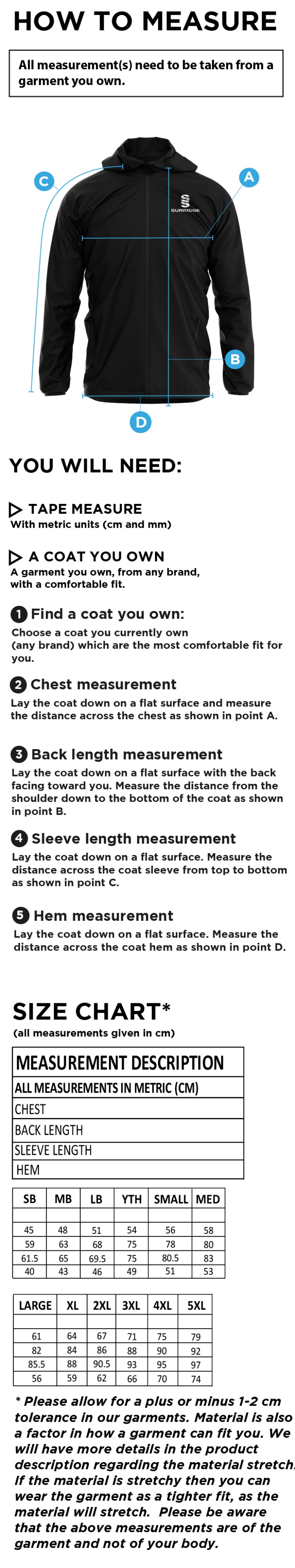 Bristol Hockey Talent Academy - Dual Full Zip Training Jacket - Red - Unisex Fit - Size Guide